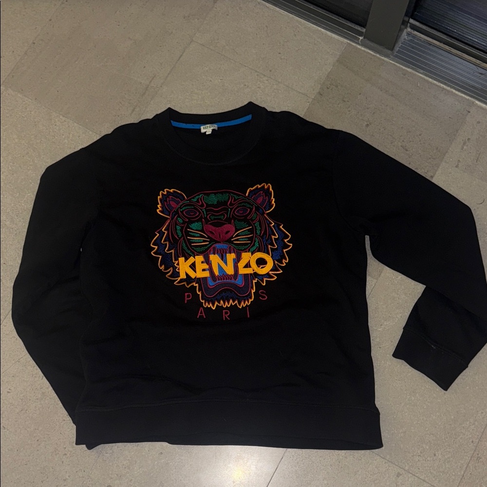 Kenzo Black Sweatshirt with Colorful Tiger Design